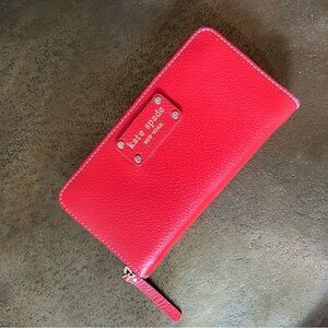 Kate Spade Vibrant Red Zip Wallet